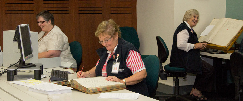 Some of our Volunteers working in the reading room in 2012.