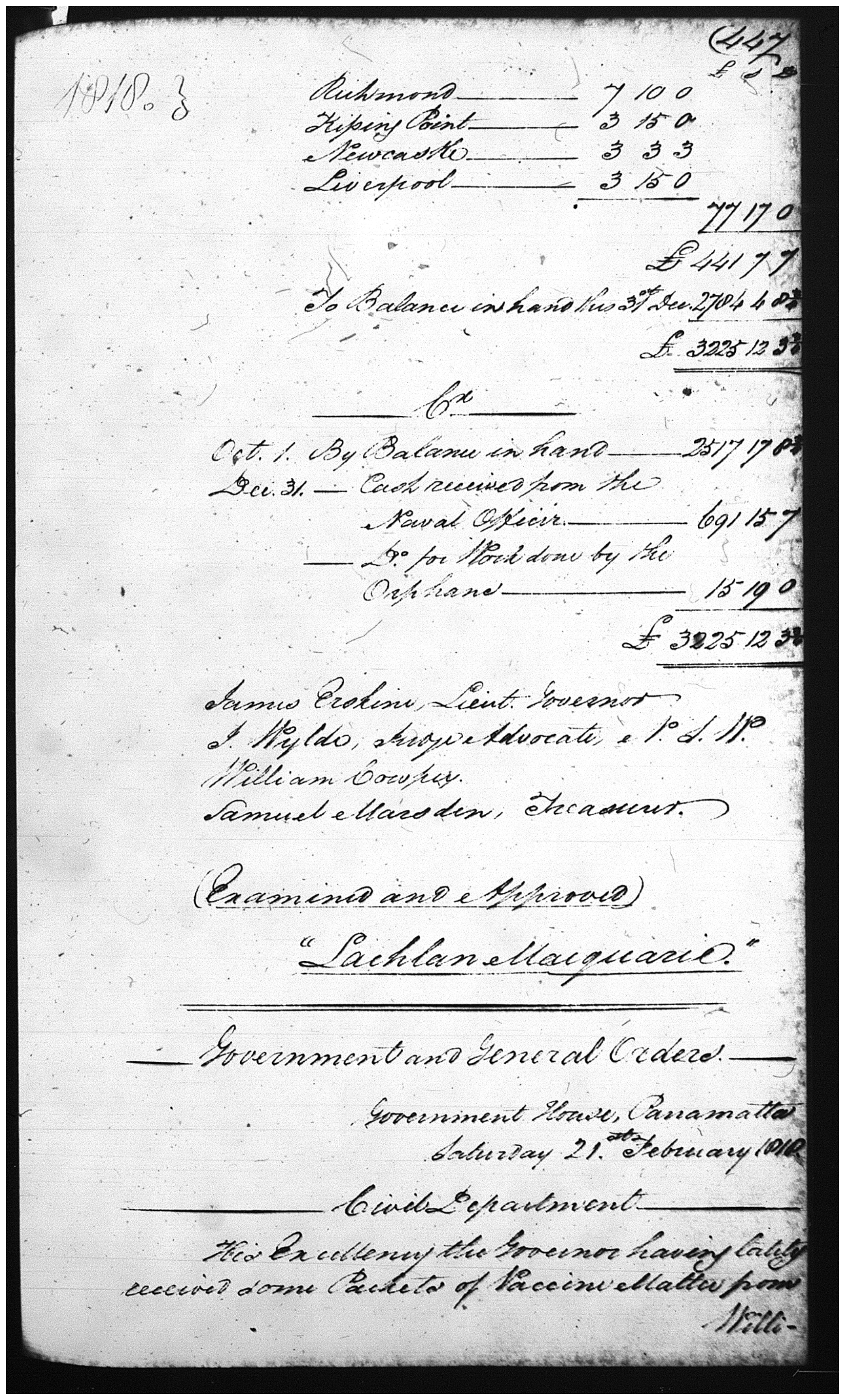 General Order re vaccination and urging vaccination of children against small pox. NRS 798 SZ759 p447 Reel 6038