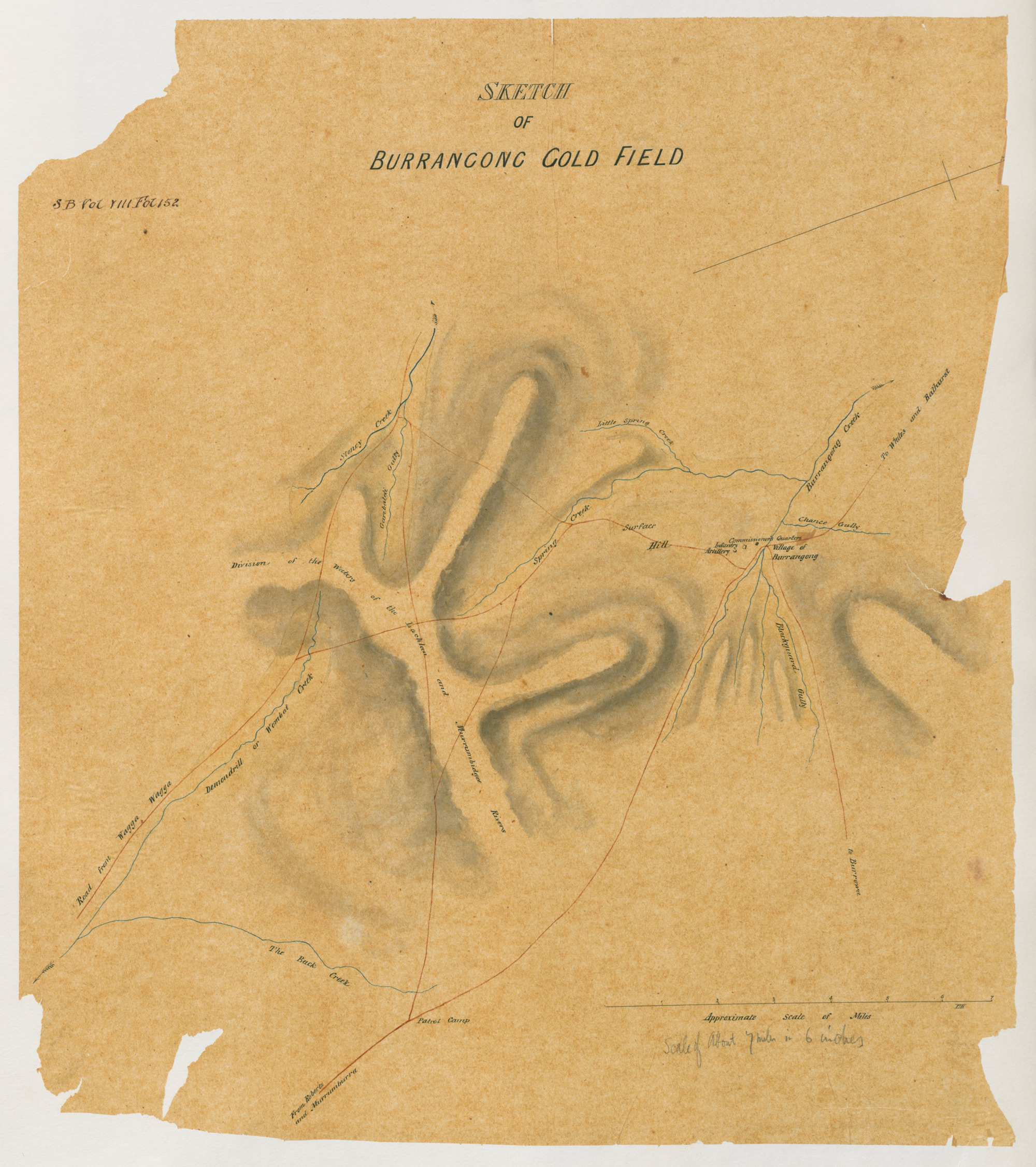 Sketch of Burrangong Gold Field. NRS 13886 Sketch book 8 folio 152