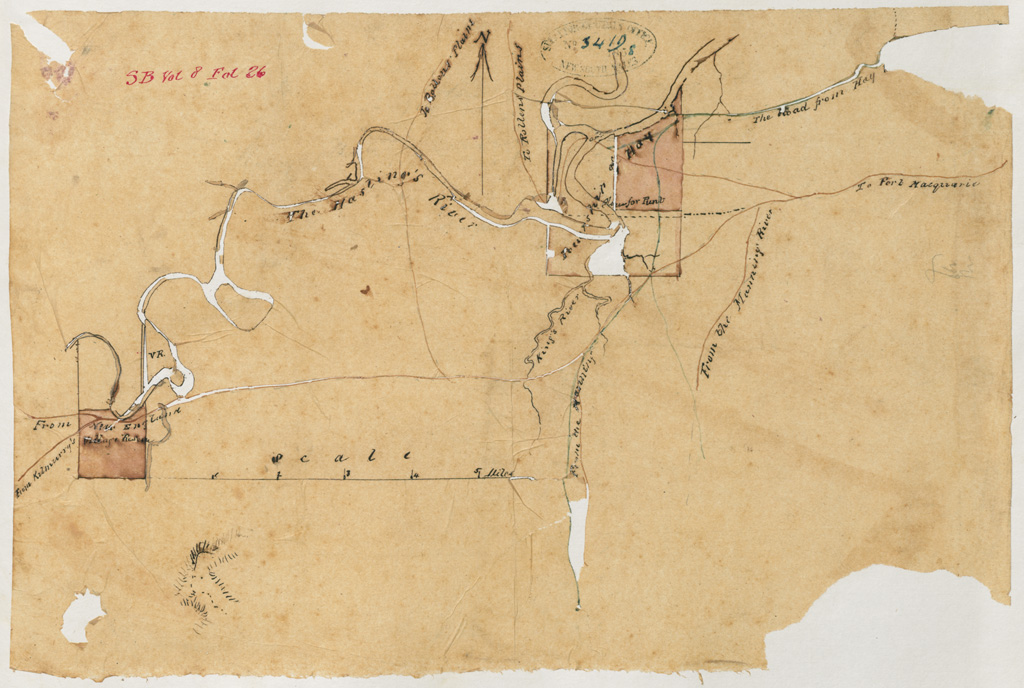 Hasting's River - from New England to Fort Macquarie, 1858. Surveyor's Sketch book 8 folio 26 Hasting's River - from New England to Fort Macquarie, 1858. Surveyor's Sketch book 8 folio 26