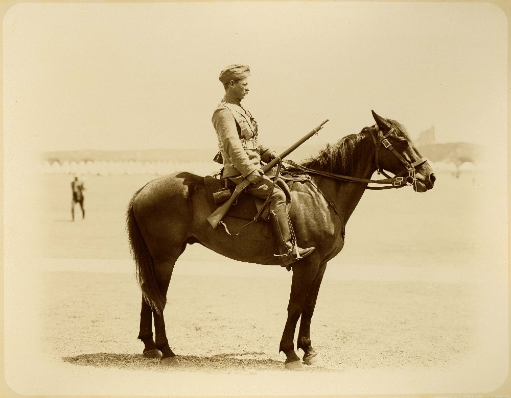Mounted (uniformed) Bushmen, c.1900. Digital ID 1254_a011_a011000004r