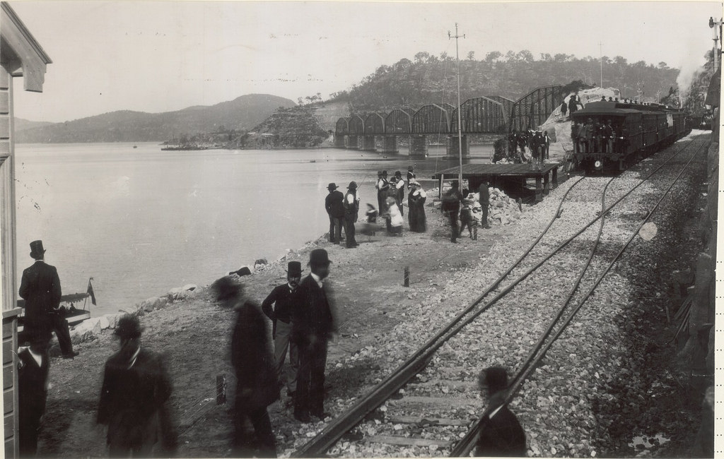 Opening of the old Hawkesbury River Bridge, 1 May 1889. Digital ID NRS17420_708_7 Opening of the old Hawkesbury River Bridge, 1 May 1889. Digital ID NRS17420_708_7