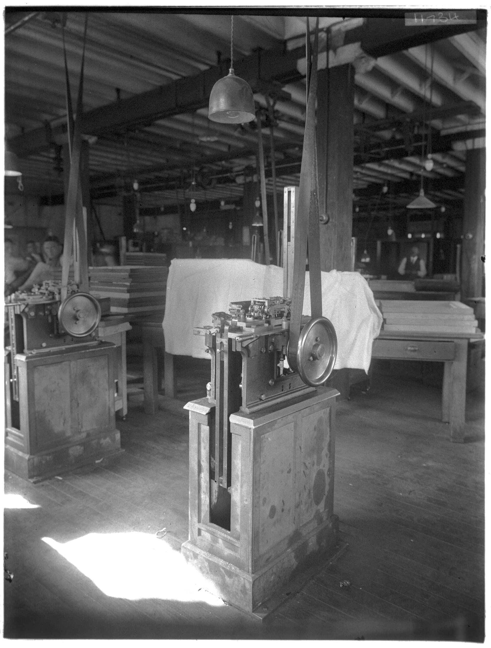 Railway ticket printing machine, Government Printing Office, Liverpool Street, Sydney 1927. NRS-4481-3-[7/16001]-St11734