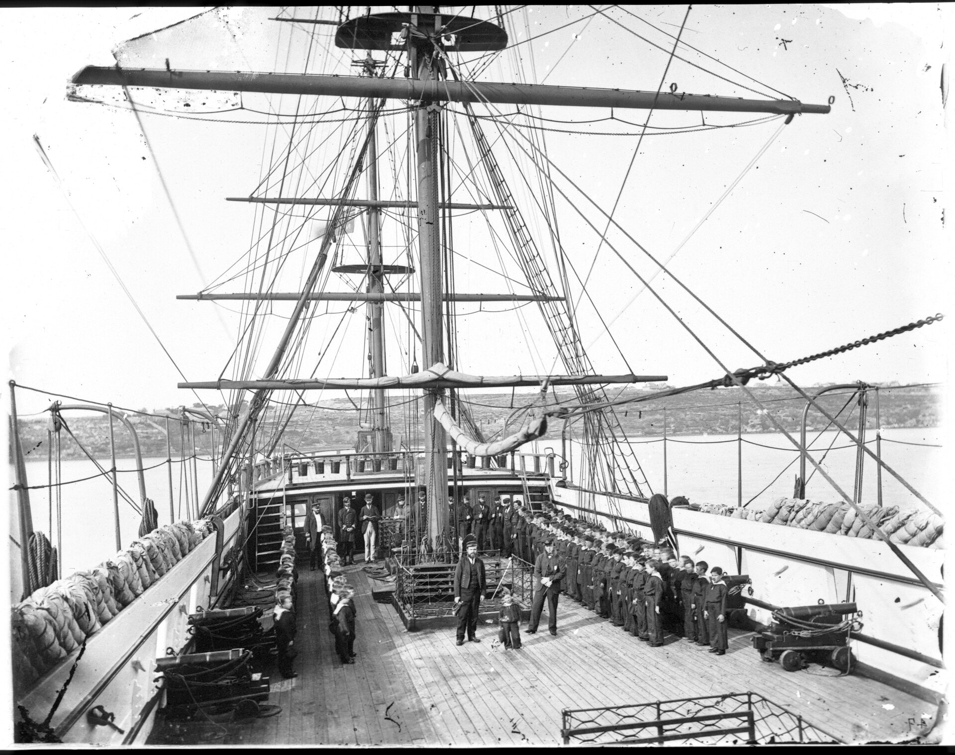 Foot drill - HMNS Vernon reformatory ship. NRS-4481-3-[7/16165]-Sh47