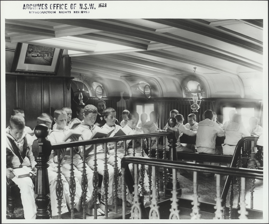 Naval cadets on the NSS Sobraon, 11 August 1893. Digital ID 4481_a026_000978