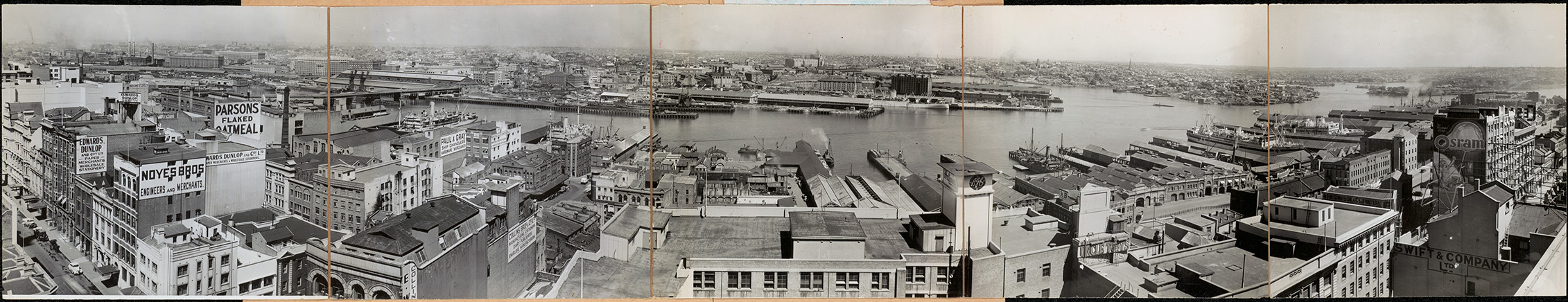 Darling Harbour from Railway House panorama, 27 October 1944. Digital ID 17420_a014_a014001416 Darling Harbour from Railway House panorama, 27 October 1944. Digital ID 17420_a014_a014001416