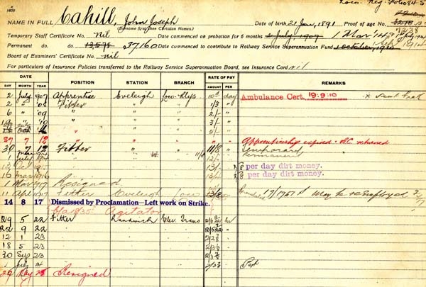 Railway History Card, Joe Cahill