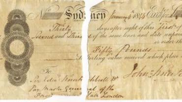Supreme Court - Bank exchange from Sir Edward Knatchbull to John Knatchbull for the sum of £50