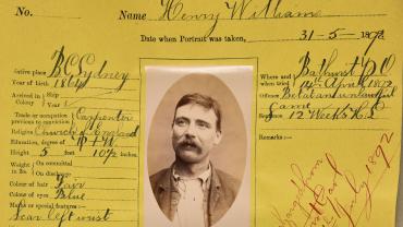 Henry Williams - gaol photo for Bathurst Gaol, 1892. ID 1998_a006_a00603_1307000040a Henry Williams - gaol photo for Bathurst Gaol, 1892. ID 1998_a006_a00603_1307000040a