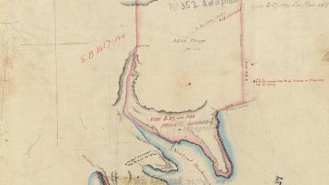 CROPPED Willoughby - Survey of part of the north Shore shewing the boundaries of the land grant to Alfred Thrupp and Robt, 20 Sep 1828. Digital ID NRS13886[X751]_a110_000031