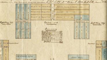 Plan of Prisoner Barracks Norfolk Island, 1838. NRS 905 4-2412-2 Letter 38-3742