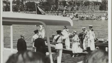Queen Elizabeth II arrives at Farm Cove