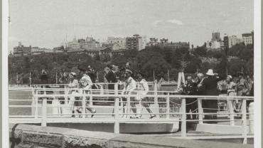 Queen Elizabeth II arrives at Farm Cove