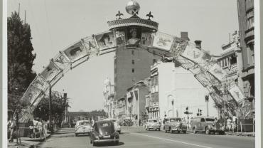 Sydney streets decorated for the 1954 Royal Visit