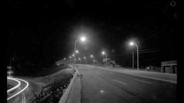 Street lighting on the new Gladesville Bridge, 30 Sep 1964