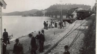 Opening of the old Hawkesbury River Bridge, 1 May 1889. Digital ID NRS17420_708_7