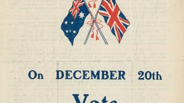 Conscription vote poster WW1 20 Dec 1917. Vote Yes leaflet. From NRS 12060 9-4762 letter 15-7546 p4