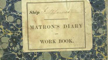 Front cover of the Matrons Diary from the Fitzjames. Digital ID 5239_a022_a022000001r Front cover of the Matrons Diary from the Fitzjames. Digital ID 5239_a022_a022000001r