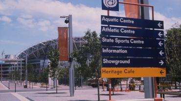 Signage at Sydney Olympic Park. NRS-20506-1-1 neg 560