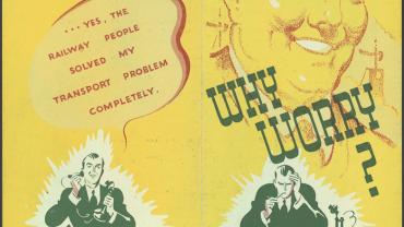 Why Worry? Let the railways solve all your transport trouble 1 of 2.  Album is dated 1936-1938. Digital ID 16410_a111_54a_000017_p1