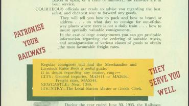 Why Worry? The railways are for your benefit 2 of 2.  Album is dated 1936-1938. Digital ID 16410_a111_54a_000017_p2