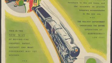 Moving Day is a Pleasure. When the removal is carried out by the railway department. Album is dated 1936-1938. Digital ID 16410_a111_54a_000024