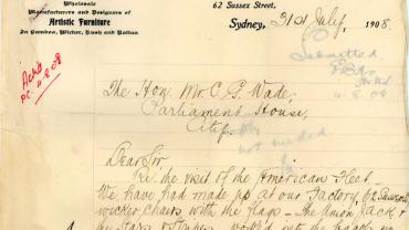 Correspondence re supplying chairs to the American Fleet during their visit NRS 905 [5/6990]
