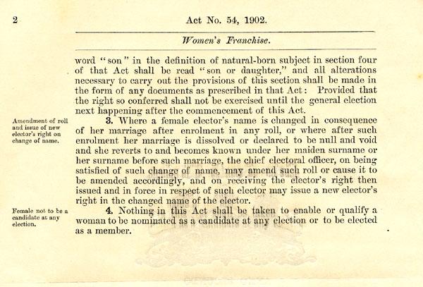 2 of 2. Second page of the Women&#039;s Franchise Act (Act No. 54, 1902). NRS 922 M6785-B in 5-6769