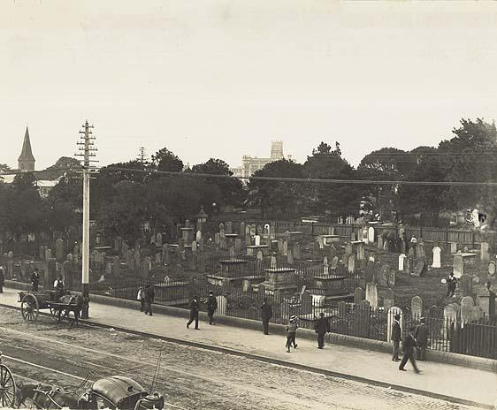 Devonshire Street Cemetery, 1902. All these graves had to be relocated to allow for the expansion of the Sydney Railway Station. Digital ID 17420_a014_a0140000258