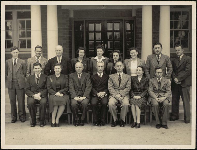 Hay War Memorial High School - Teachers, c.1947. Digital ID 15051_a047_006430