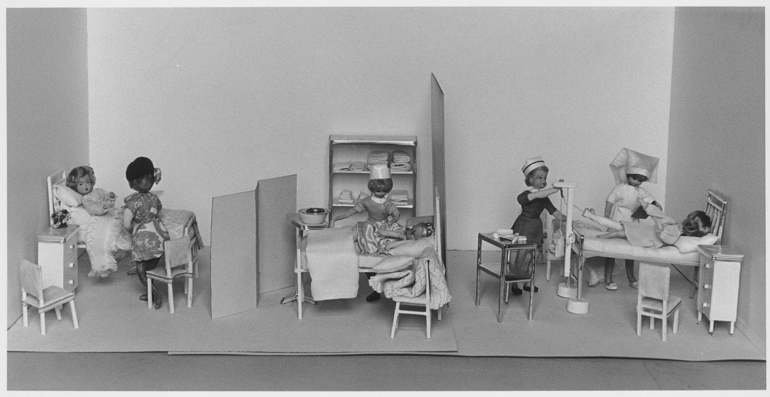 NUA 305 A ward room scene from a diorama of the former Crown Street Women’s Hospital, possibly produced for the 75th anniversary in 1968